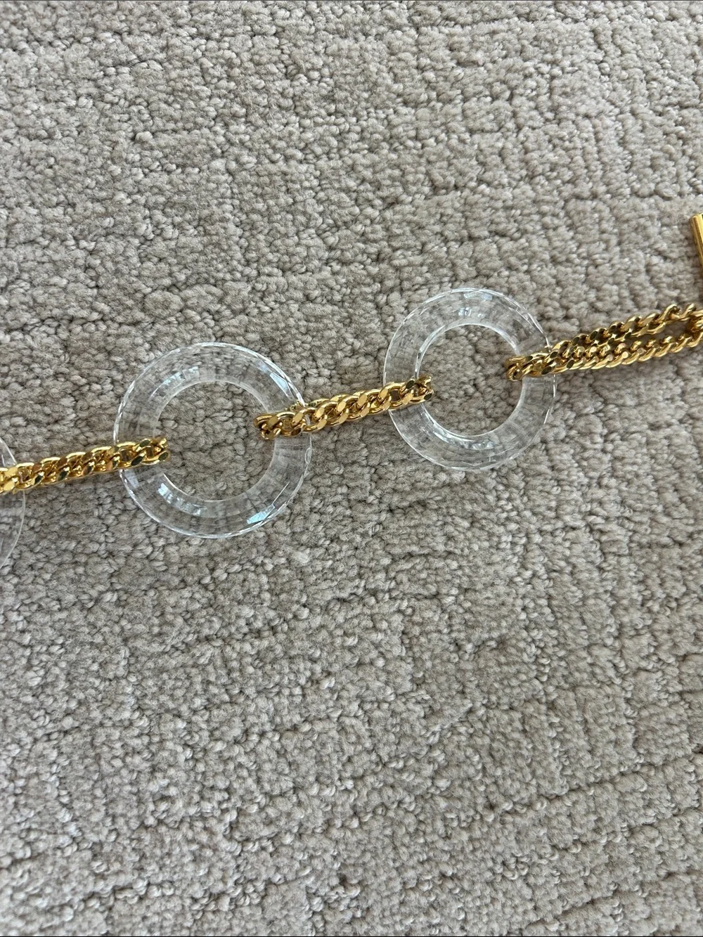 Suzi Roher Clear Acrylic Link Belt with Gold Chain